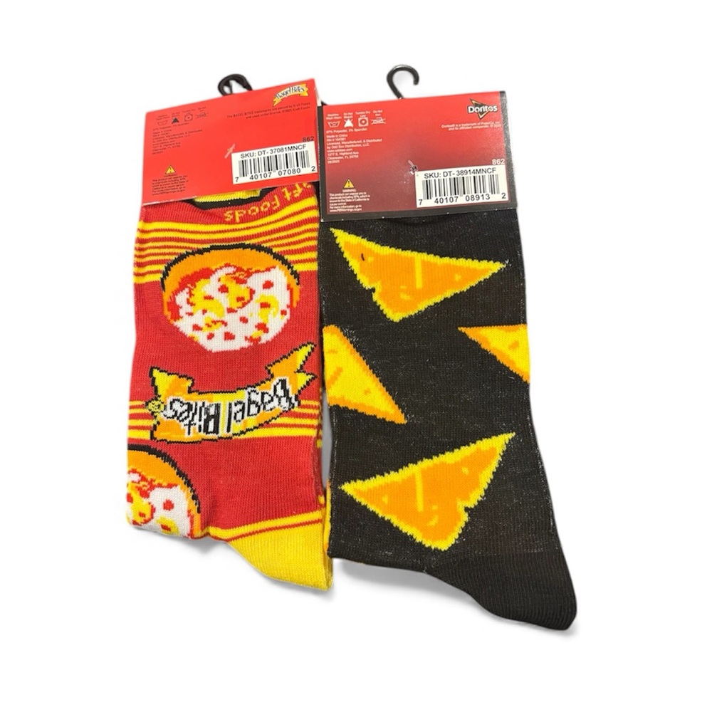 Bagel Bites and Doritos Crew Socks Set - Red and Black - Picture 4 of 4